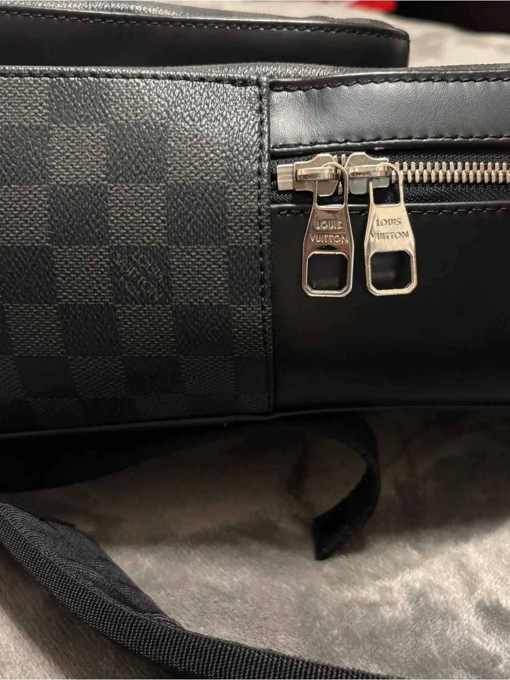 Louis Vuitton Black Damier Graphite Backpack with Silver Hardware